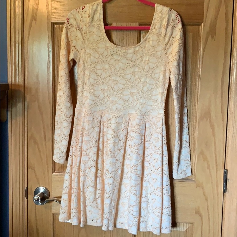 Free People long sleeve dress with lace detail